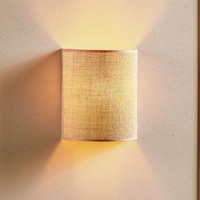 Euluna Wandlampe Jute, Wandleuchte Innen, Innenleuchte Wand 1X E27, Ohne Leuchtm
