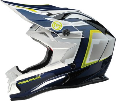 MOOSE OFFROAD MR3 F.A.F. Helmet White Navy Green Medium 01108944