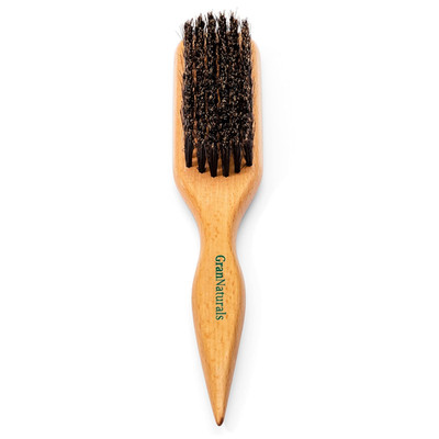 Boar Bristle Slick Back Hair Brush for Sleek Ponytail Bun & Smoothing Baby Ha...