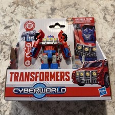 Transformers CYBERWORLD Optimus Prime Cyber Changers 4-Inch 5.945 inches, Red