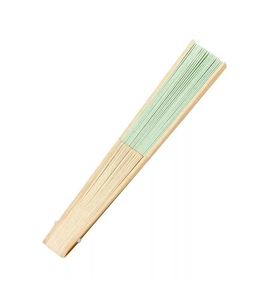 Ventilador de mano de papel de 12 piezas Ventilador plegable de mano de bambú Ventilador de papel decorativo 14,5" W  Foto 3 de 3