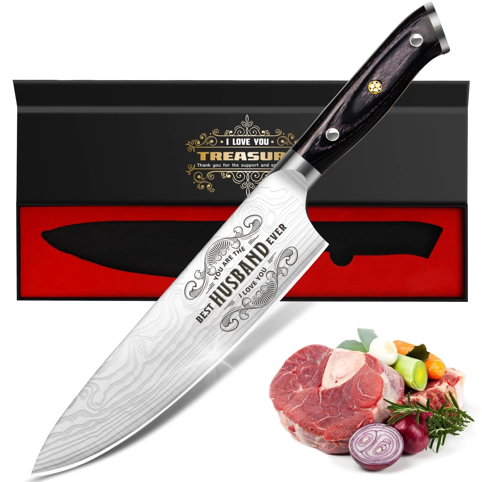 Gifts for Him Husband Men Anniversary Day, 8 inch Professional German Stainle...