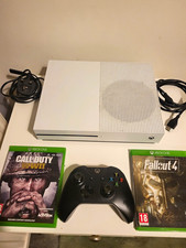 Microsoft Xbox One S 1TB White PAL 4K Wi-Fi Bundle Controller Cables 2 Games
