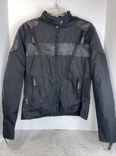 X Element Womens Full Zip Up Motorcycle Leather Jacket / Nylon Size L