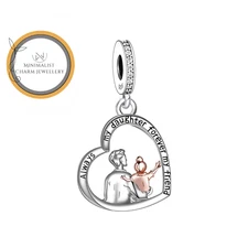 Daughter Written Heart Dangle Charm, Daddy's Girl Charm, Farther Daughter Charm