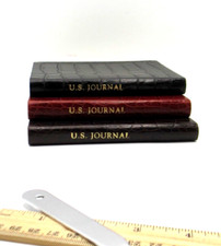 United States Travel Journal 6" Soft Leather Cover Graphic Image Crocodile BLACK