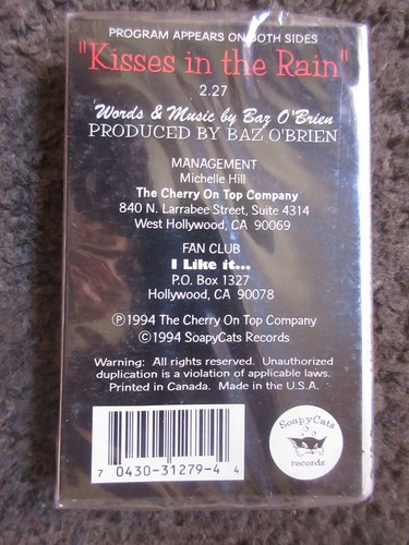 BAZ O'BRIEN "KISSES IN THE RAIN" 1994 INDIE CASSINGLE STILL SEALED SUNSHINE POP! - Picture 3 of 3