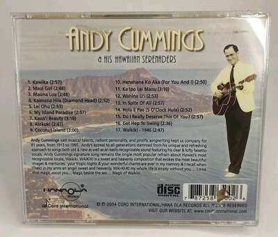 ANDY CUMMINGS & HIS HAWAIIAN SERENADERS Hawaiian - CD -2004 CD IS