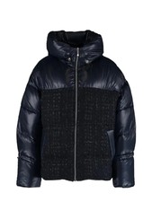 Bcbg Max Azria Blue Tweed Padded Puffer Jacket Size 18 (ox) On Label