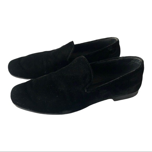 Vince Bray Velvet Black Loafers Size