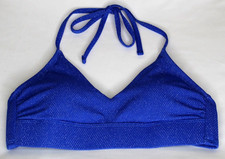 Time and Tru Halter Bralette Swimsuit Top Size Medium Royal Crew