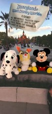 Lot of 3 Authentic Vintage Disneyland Plush Dolls Disney World Mickey Dalmation