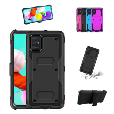 For Samsung A51 Case Hybrid Outdoor Cover Swivel Belt Clip