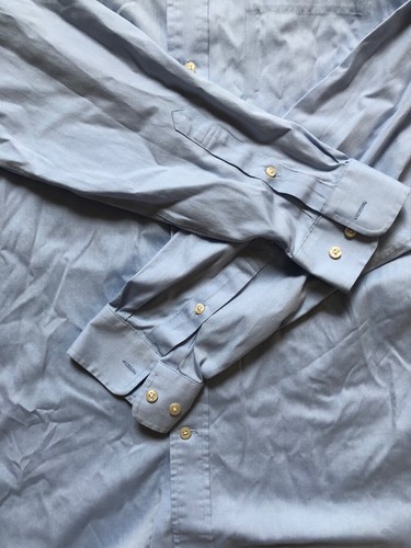 Men's Kirkland Signature Tailored Fit Button Down Dress Shirt Large Light Blue - Picture 2 of 9