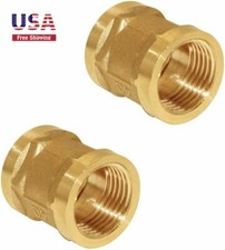 Brass Coupling Pipe Fitting Construction 1/2"NPS Female x 1/2"NPS Female 2PCS