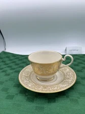 Vintage Crown Renaissance Franciscan Masterpiece China Tea Cup/Saucer Gold