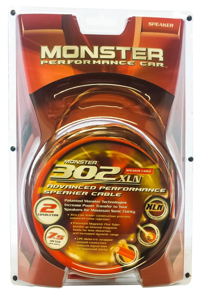 MONSTER CABLE Monster 302 XLN Advanced Performance Speaker Wire 25 Ft (7.5M) - 2 Conductor