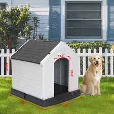 32'' Dog House All-Weather Pet Shelter Indoor/Outdoor Waterproof Pet House Gray