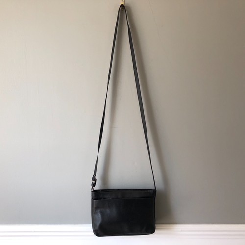 Womens Jobis Messenger Bag Handbag Black Leather Zip Up Satchel Crossbody Silver eBay