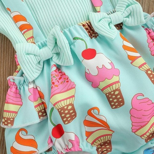Toddler Newborn Baby Girl Summer Ruffle Tops Suspender Shorts Headband Outfits - Picture 7 of 11
