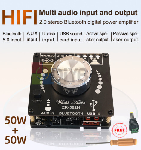 BuyWeek Bluetooth Verstärker Modul, Hifi Stereo - 2.0 Audio Amplifier Board, 2 x 50 W Digital Power Verstärker für Home Theater Lautsprecher