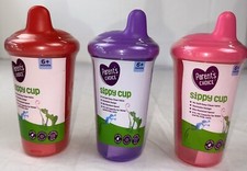 Parents Choice Sippy Cup 9oz. Pack of 3- Red, Purple, Pink
