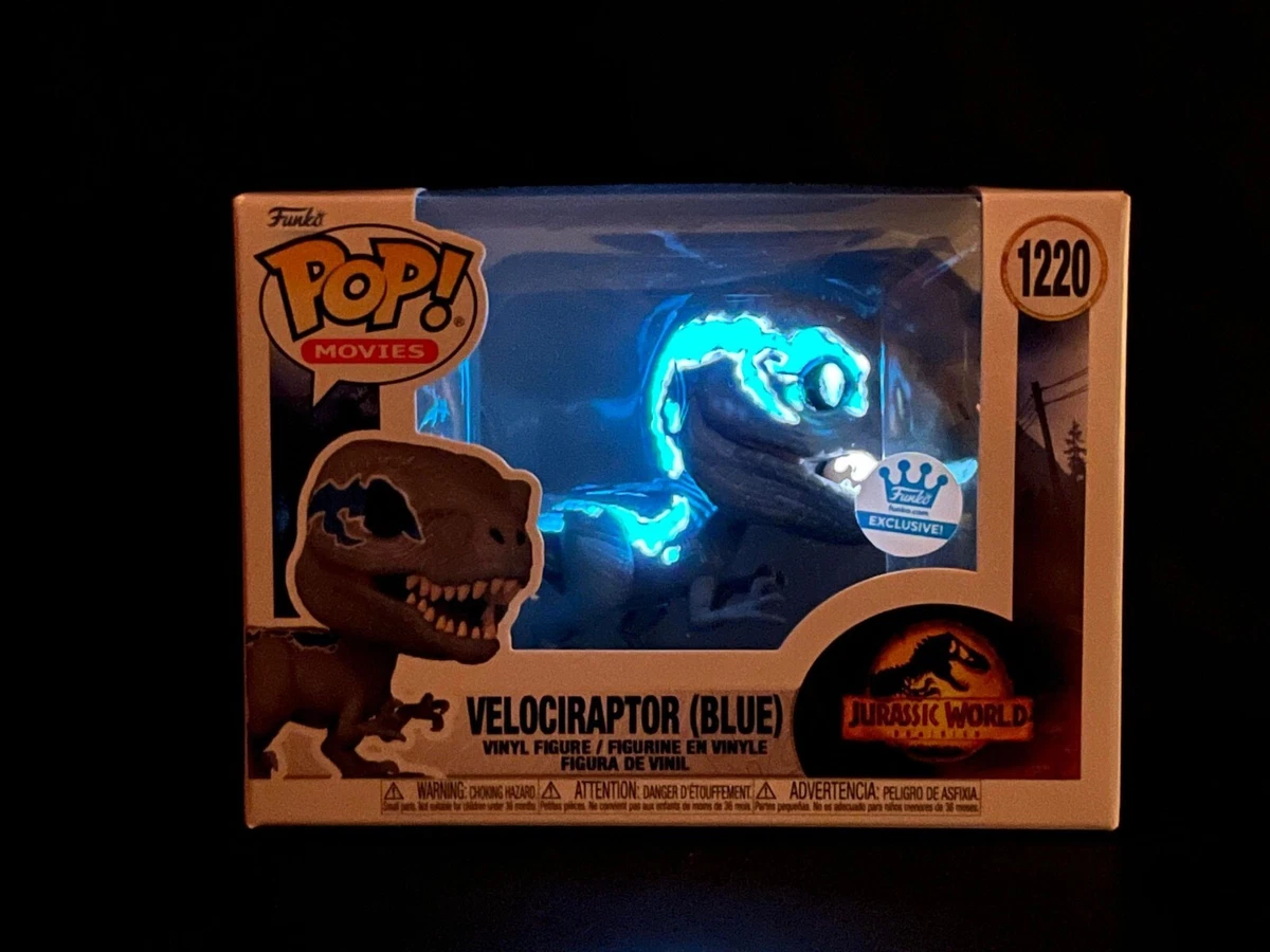 FUNKO POP! Jurassic World Funko Exclusive Custom Glow Velociraptor (Blue)  #1220