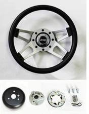  Grant Black 4 spoke Steering Wheel 13 1/2 fits Jeep CJ YJ Wrangler Cherokee