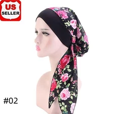 Fashion Muslim Womens Head Scarf Chemo Hat Turban Headwear Bandana Beanie 595