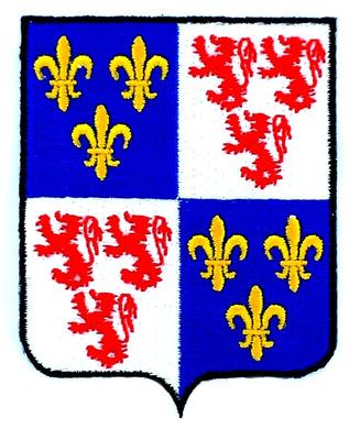 Patch Stemma Ricamato Della Contea Di Franconia - Bandiera Regionale Araldica, Termoadesivo, 7x5 Cm, 100% Poliestere