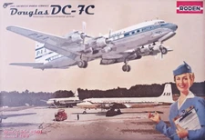 DC-7C , Pan American World - model airplane kit 237 mm scale 1/144 Roden 301