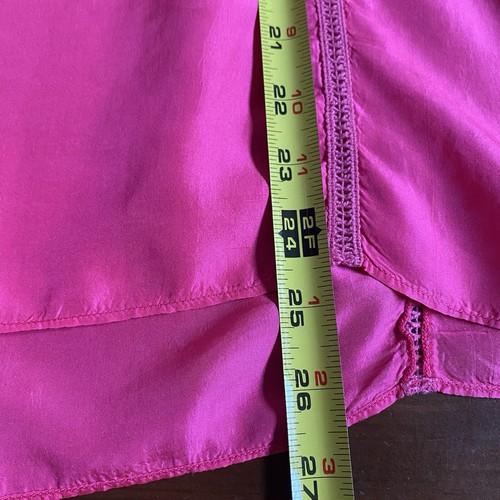 Calypso Christiane Celle Pink Silk Boho Embroidered Short Sleeve Blouse Sz SMALL - Picture 10 of 15