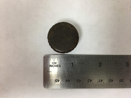  Vintage Small Round Knurled Dark Brown Wooden Knob - Foto 1 di 3