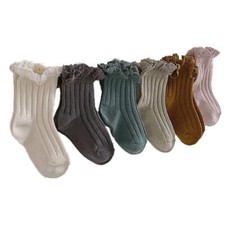 Baby Girls Vintage Ankel Lace Socks Toddler Ruffles Casual Dress Socks 6 Pack...