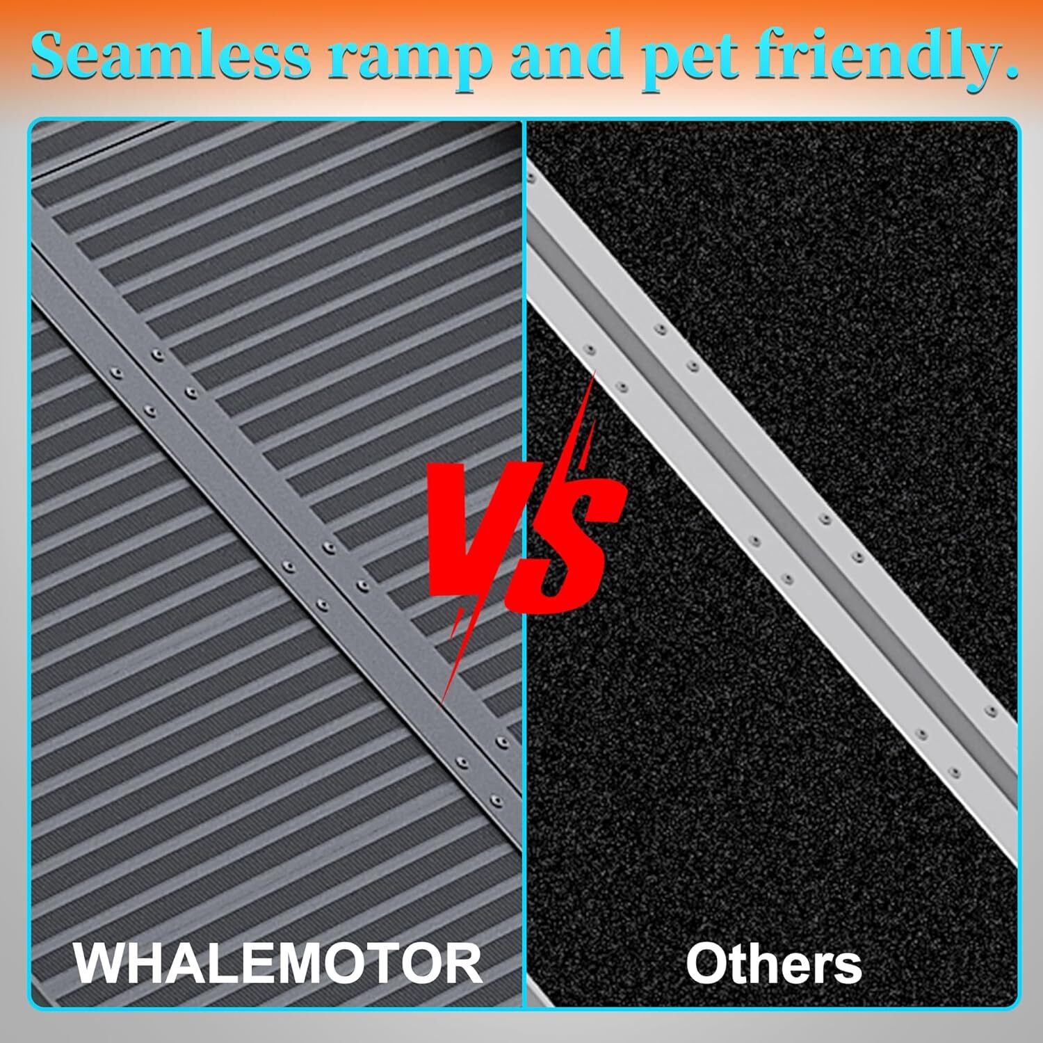 7FT Portable Home Wheelchair Ramp Anti-Slip Aluminum Steps Folding 600 LBS Black