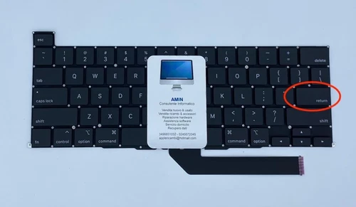  Tastiera layout 🇺🇸 Americana Usa 🇺🇸 Macbook Pro 16 A2141 2019 
