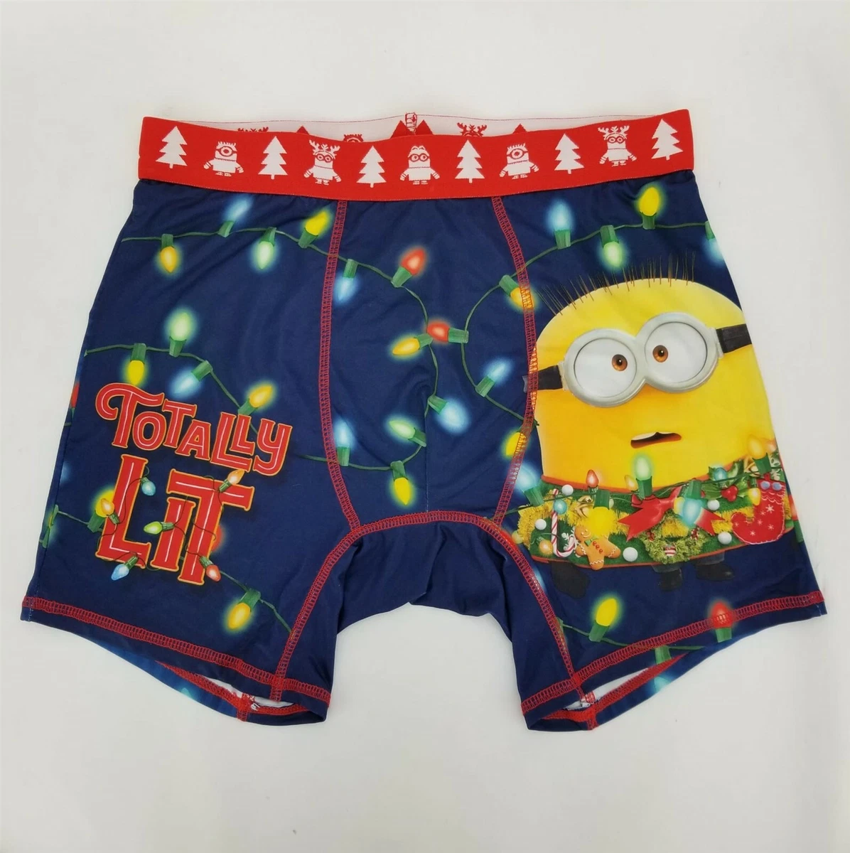 2pk Men s Minions Boxer Brief Despicable Me Xmas Holiday Blue eBay