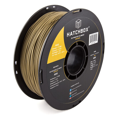 HATCHBOX ABS 1.75 mm 3D Printer Filament in Bronze, 1kg Spool