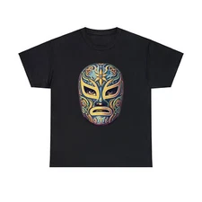 Unisex Adult T Shirt Punto Maestro Colorful Lucha Libre Wrestler Mask Graphic
