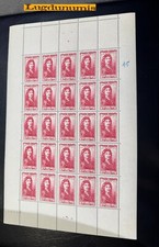 Planche Timbre N° 612 25 Timbres 1944 Molière 50 C. + 1F. 50 Célèbrités Français