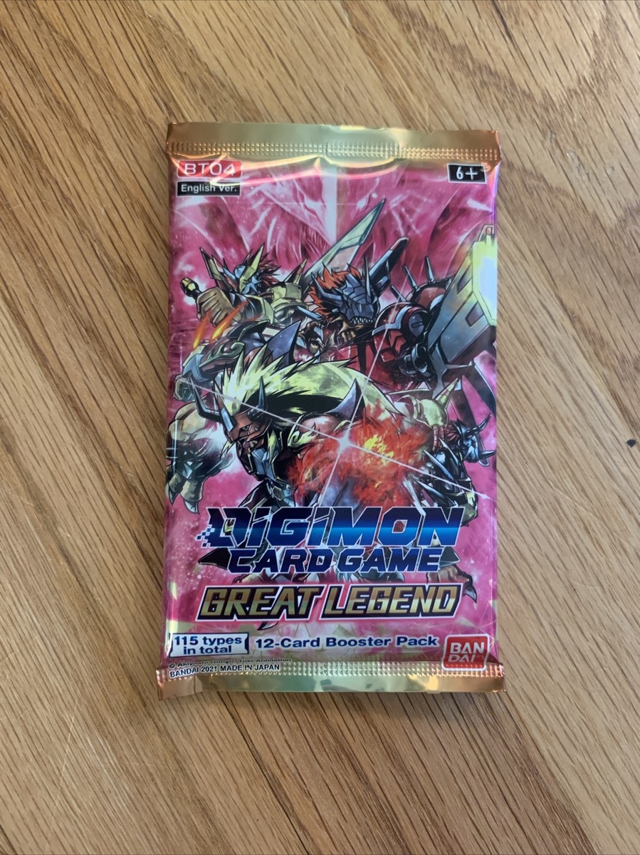 Display De Refuerzo Digimon Card Game – Great Legend BT04, 24 Sobres Con 12 Cartas Cada Uno, Edición En Inglés, Incluye Cartas Raras Y Súper Raras