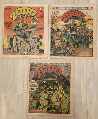 2000 AD Tornado Vintage UK comic Issues 168 169 170 Judge Dredd Classic McMahon