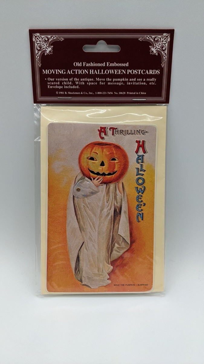 1981 Shackman Vintage Moving Action Halloween Postcard