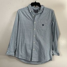 Chaps Blue & Green Oxford Stretch Men's Dress Shirt Size M