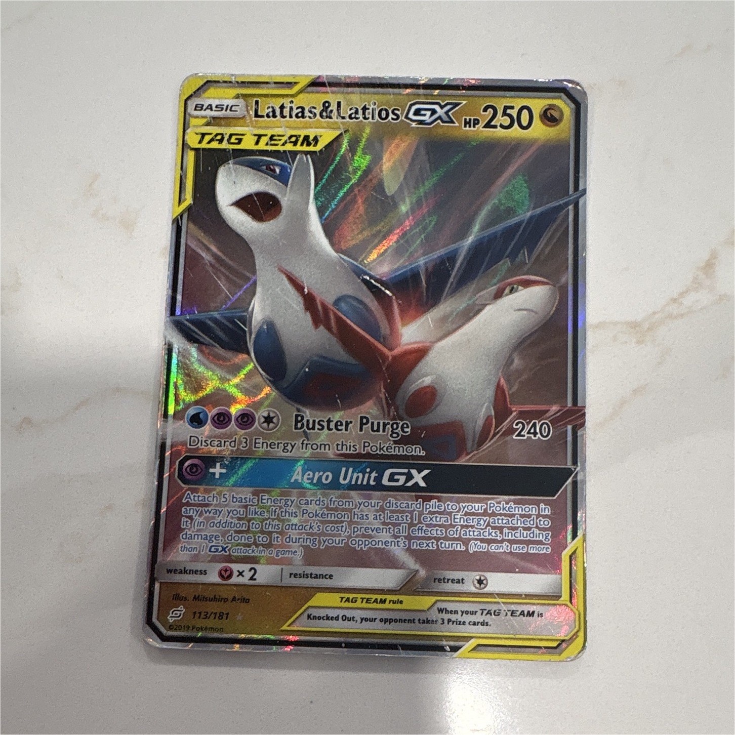 Pokemon TCG Latias & Latios GX 113/181 Team Up TAG TEAM Holo ENG 2019