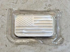 American Flag One Troy Ounce Silver Bar - In Original Plastic .999 Fine