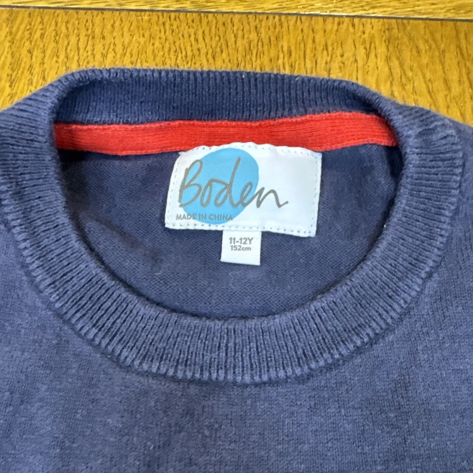 Suéter Boden para niño a rayas de mezcla de algodón de lana, talla 11/12Y-algodón/cachemira Foto 2 de 4