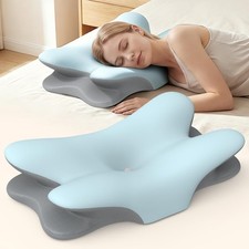 Cervical Neck Pillow for Pain Relief - Ergonomic Side Sleeper Pillow for Neck Su