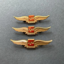Western Airlines Junior Pilots Pin - Set Of 3 Stewardess Pins