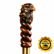 Eagle Head Hand Carved Handmade Handle Wooden Walking Stick Cane Hiking designer